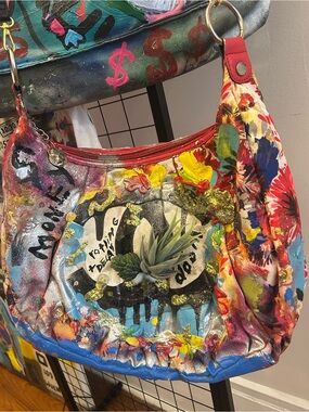 Bleeding Chanel money rotting and decay graffiti purse